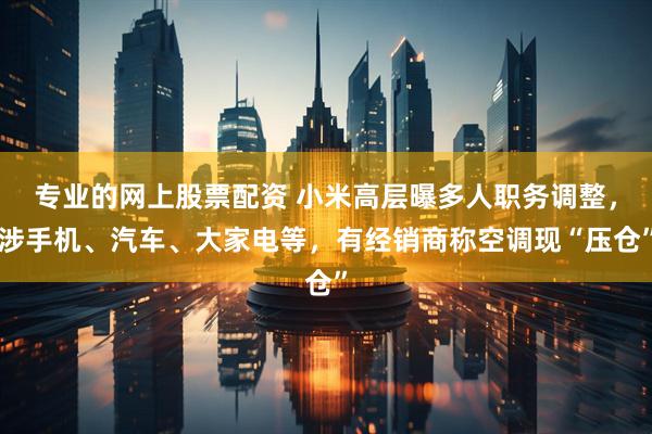 专业的网上股票配资 小米高层曝多人职务调整，涉手机、汽车、大家电等，有经销商称空调现“压仓”